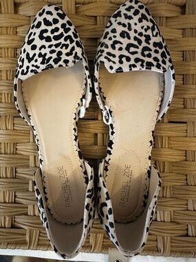 Rachel Zoe Leopard Print Flats in Cream and Black